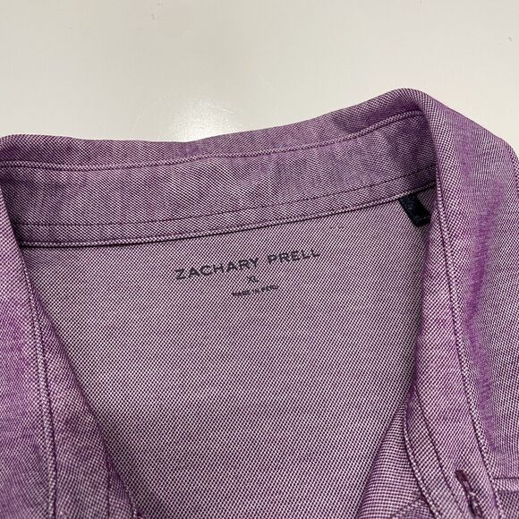 Zachary Prell Men's Short Sleeve Collared Polo Shirt Light Purple Size XL Peru - Picture 3 of 6